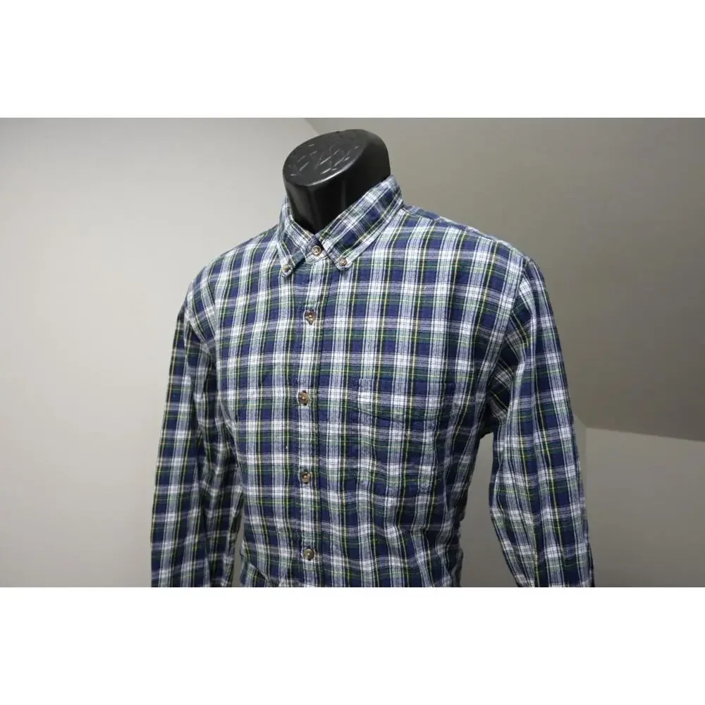 J Crew‎ Button Up Dress Shirt Rugged Plaid Casual Long Sleeve Mens Size Large